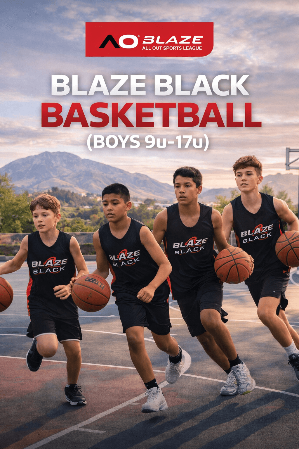 Blaze Black Basketball (Boys 9u-17u)