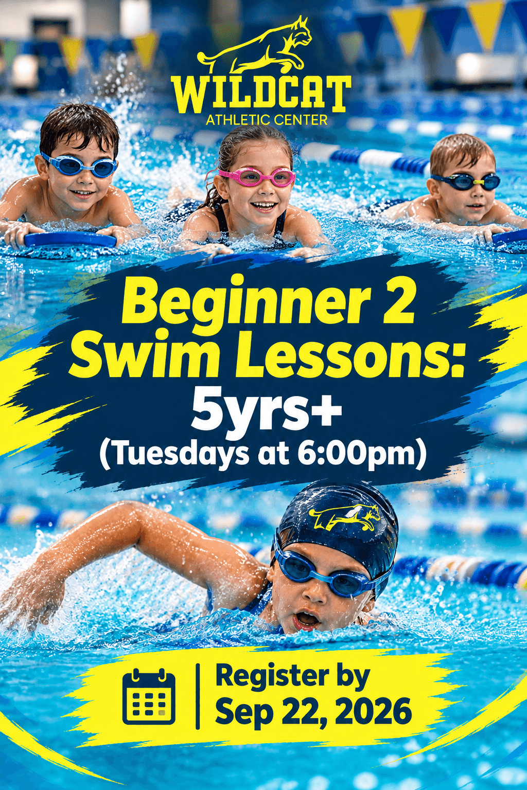 Beginner 2 Swim Lessons: 5yrs+ (Tuesdays at 6:00pm)