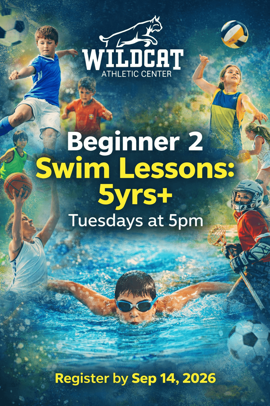 Beginner 2 Swim Lessons: 5yrs+ (Tuesdays at 5:30pm)