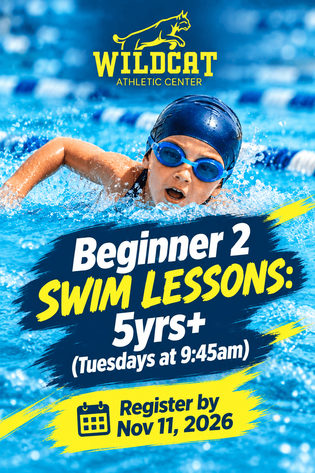 Winter 1 Beginner 2 Swim Lessons: 5yrs+ (Tuesdays at 9:45 am)