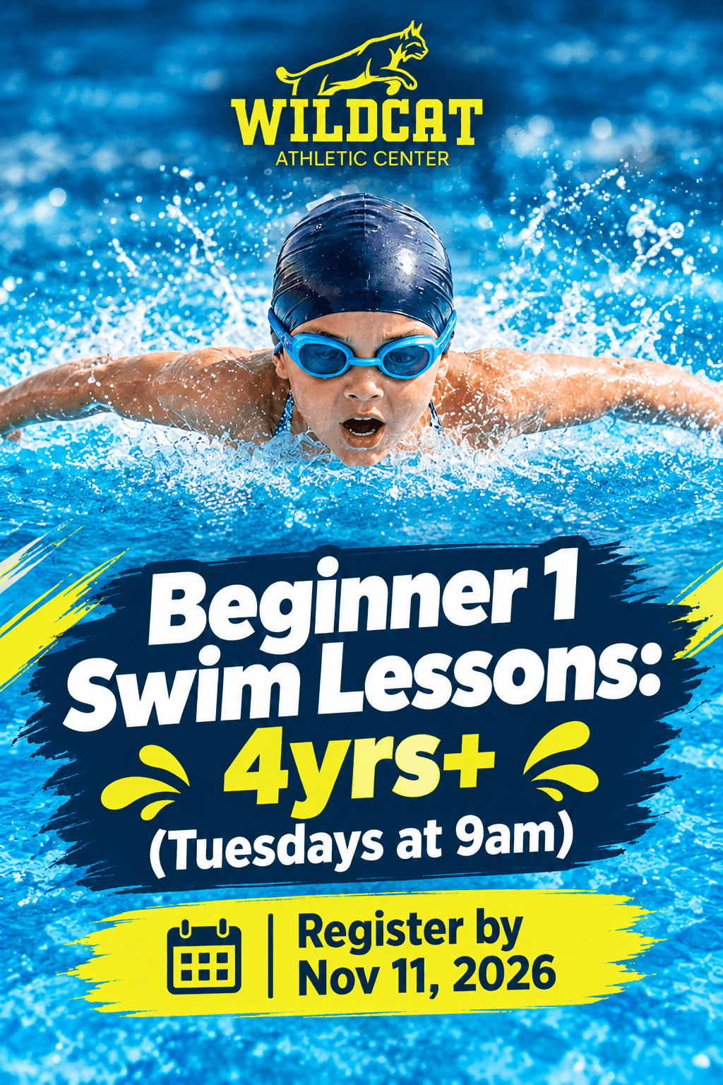 Winter 1 Beginner 1 Swim Lessons: 4yrs+ (Tuesdays at 9am)