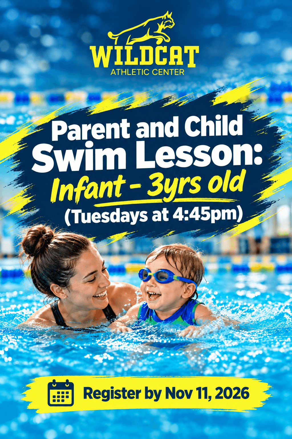 Winter 1 Parent and Child Swim Lesson: Infant - 3yrs old (Tuesdays at 4:45pm)