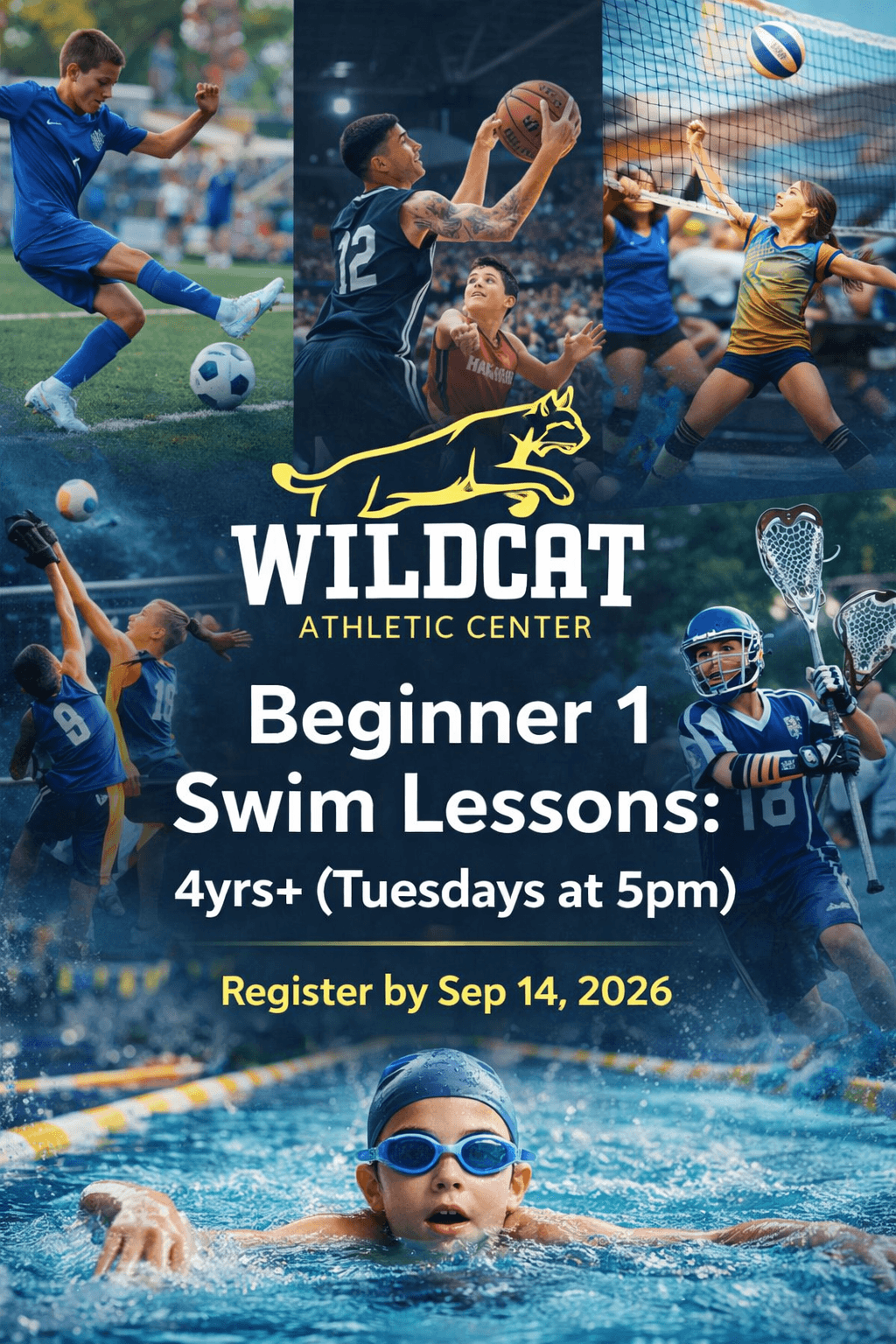 Beginner 1 Swim Lessons: 4yrs+ (Tuesdays at 5pm)