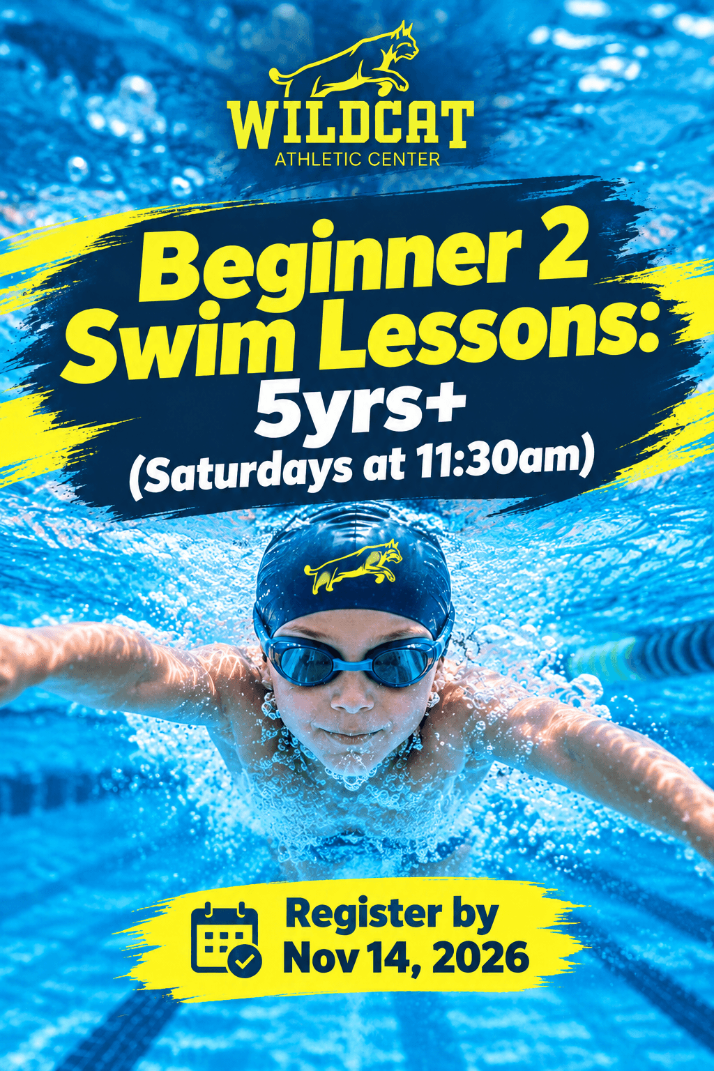 Winter 1 Beginner 2 Swim Lessons: 5yrs+ (Saturdays at 11:30am)